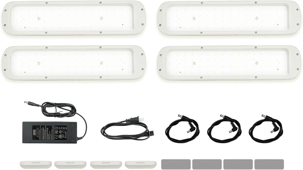 Vego Garden Grow Lights for Indoor Plants, Full Spectrum LED Grow Light with Customized 5 Modes for Seed Starting, Leafy, Herbs, Fruits & Microgreens, 4 Packs