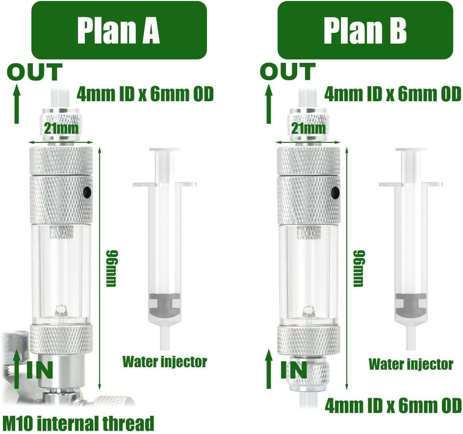 LINLAN Easy Water Refill CO2 Bubble Counter with Check Valve and Water Adder for Planted Aquarium CO2 Regulator (Air Pipe Connection)