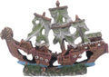 Ulifery Aquarium Boat Shipwreck Sunken Pirate Ship Resin Fish Tank Decorations Aircraft Carrier for Betta