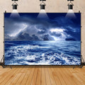 Renaiss Stormy Sea Backdrop for Photoshoot Adults Kids Portrait Dazzling Lightning Ocean Night Caribbean Sea Photography Background Birthday Nautical Pirate Themed Party Decor 7x5ft Photo Booth Props