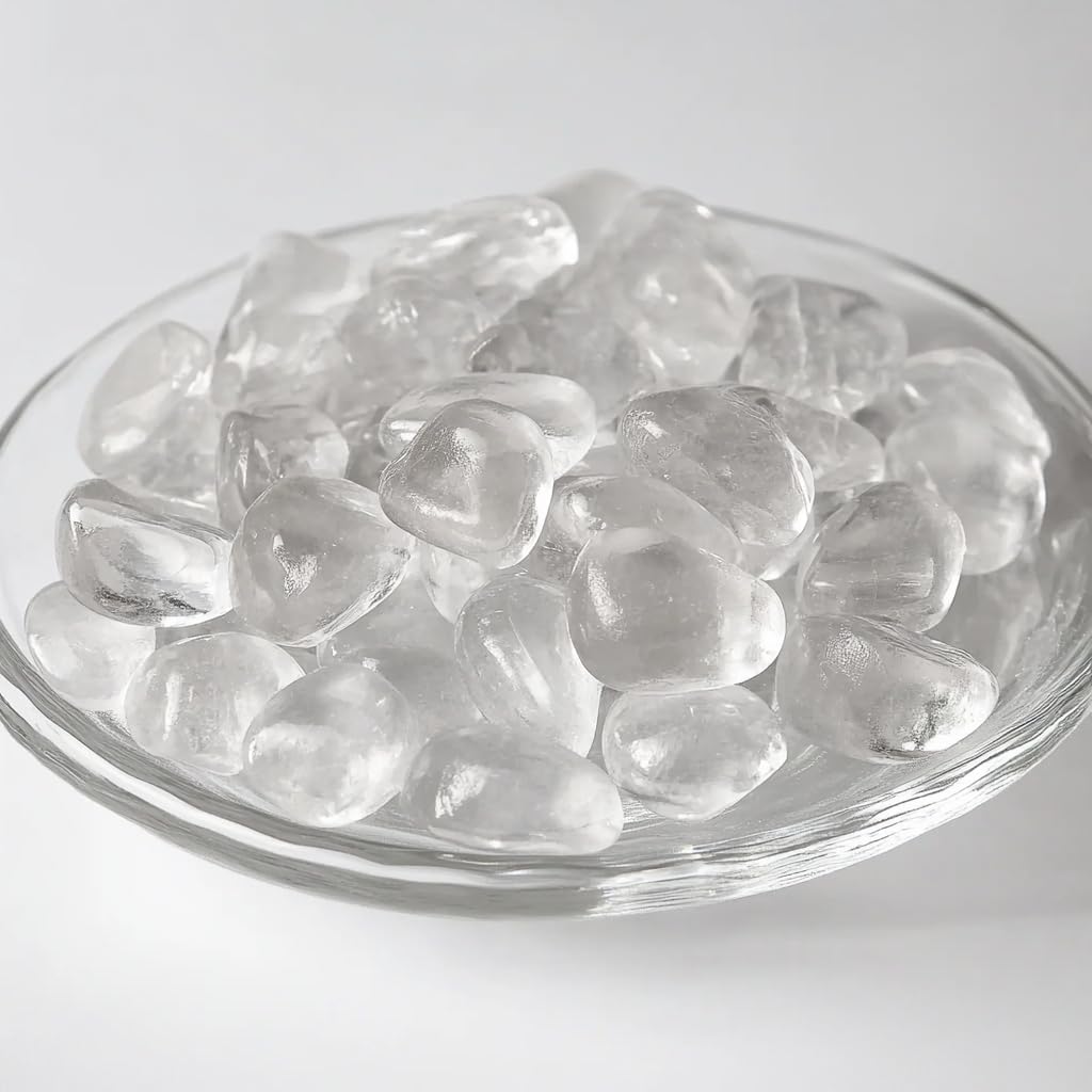 Clear Quartz Healing Crystal Stone Set - Natural & Polished Stones for Healing, Meditation, Reiki, Chakra, Crafting & Decoration (0.6 inches)