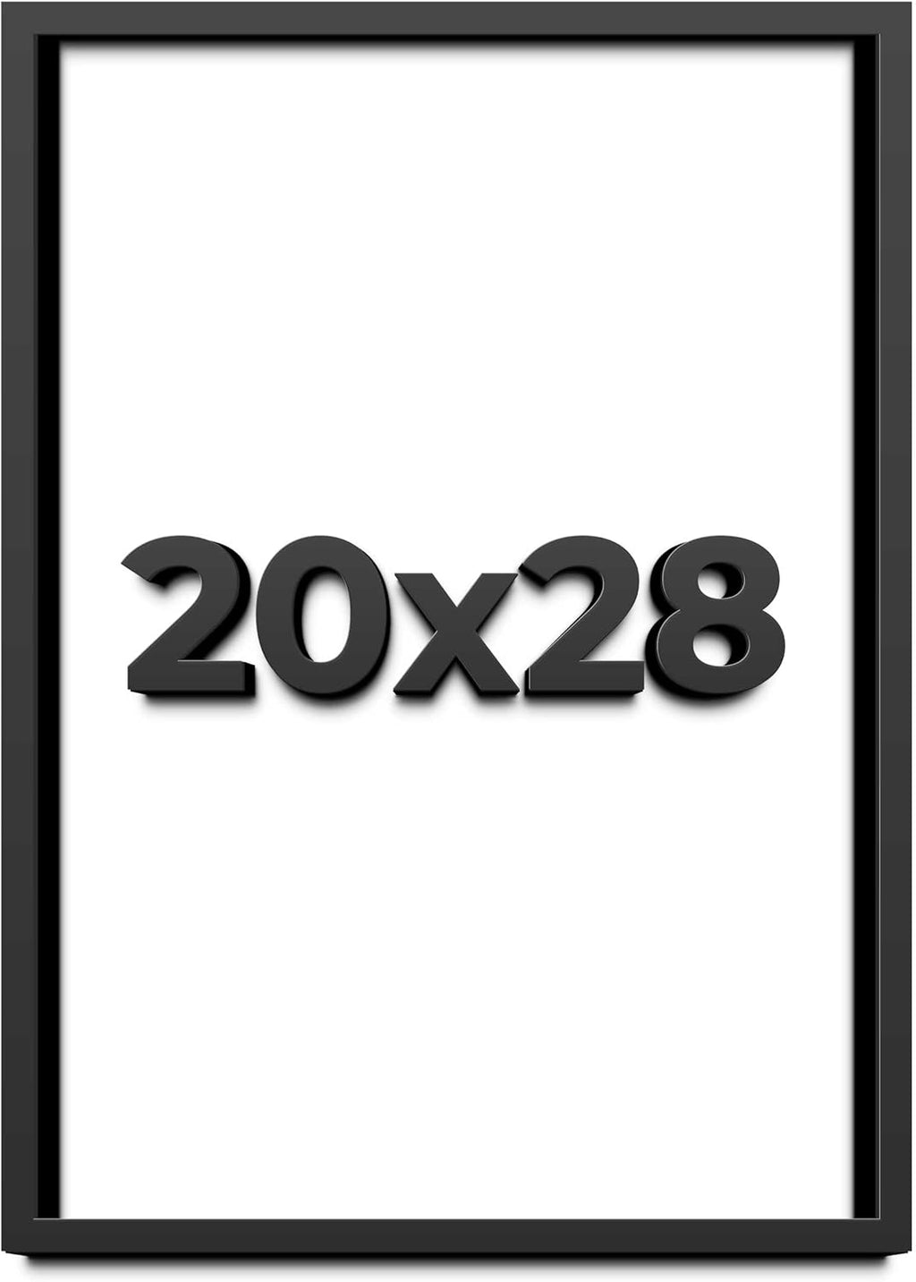 20x28 Shadow Box Frame Black | 1 Inch Deep Solid Wood Shadowbox Display Frame | UV Resistant Acrylic Plexiglass, Acid Free Backing, and Hanging Hardware | Dugan Picture Frame Style