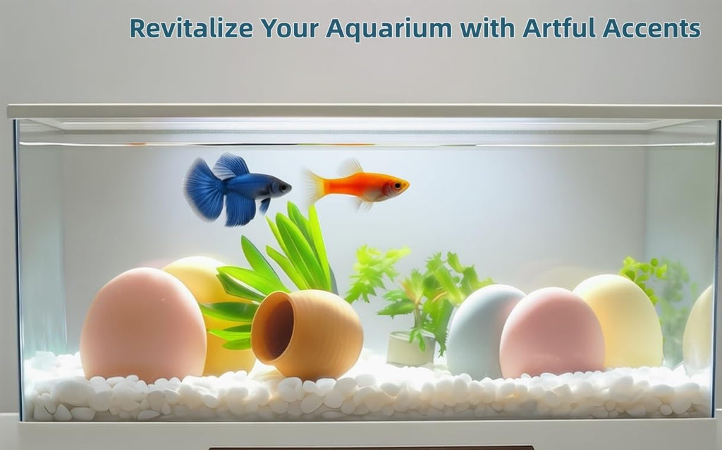 Pastel Ceramic Fish Tank Decorations, Aquarium Decorations, Modern Fish Tank Decor, Dome-Shaped Aquarium Ornaments in Pink, Blue, Yellow, Terra Cotta, Multi-Color Set for Aquatic Habitat