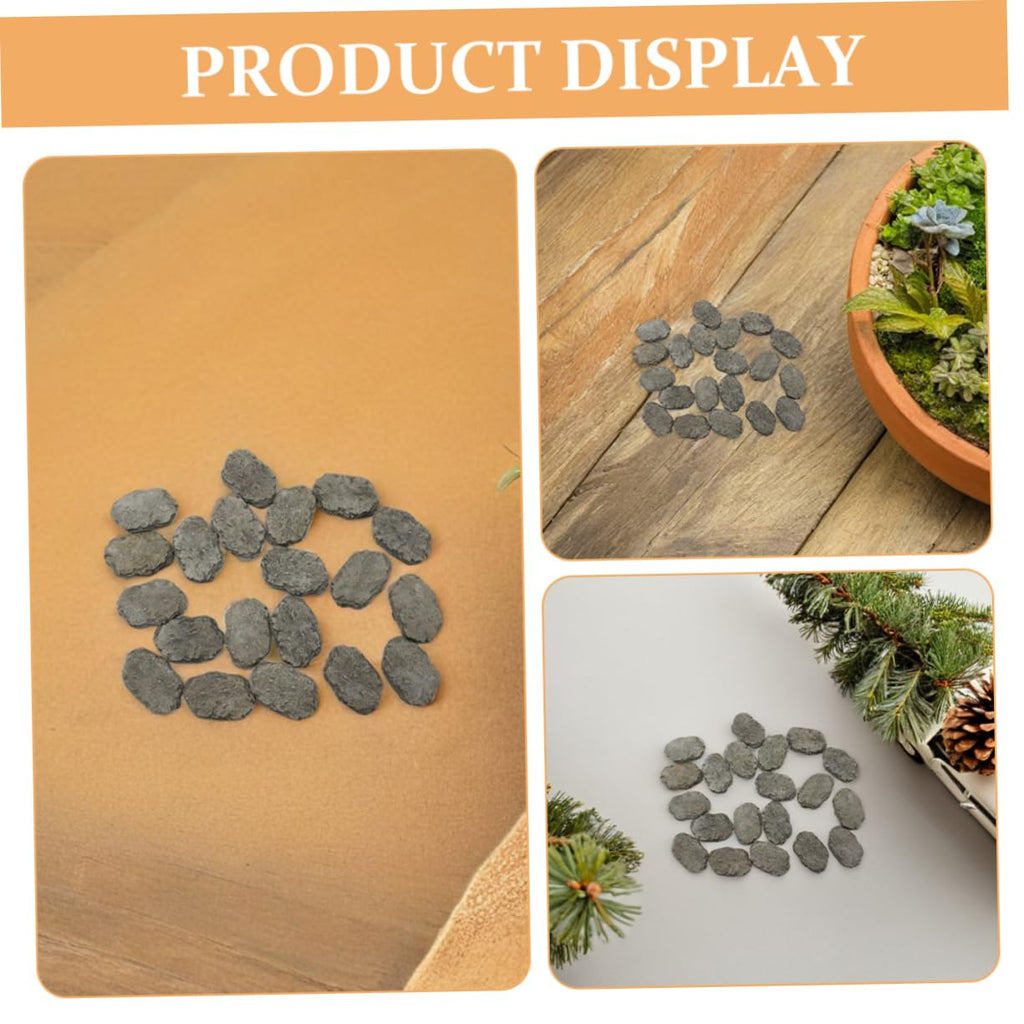 20PCS Miniature Stepping Stone Set for Fairy Garden Decor DIY Bonsai Micro Landscape Accessories Resin Rock Decorations for Garden Pathways and Aquarium Ornaments
