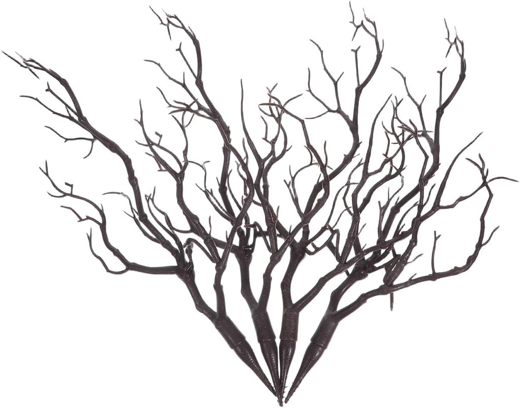 LIFKOME Artificial Antler Dried Tree Branches 13.76'' Art Witch Antler Branch Decorative Plant Twigs Plastic Dry Branches Decor for Wedding Christmas Party Home Supplies Brown 4pcs