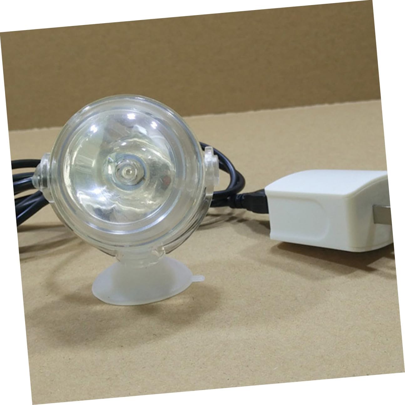 YARNOW Submersible LED Aquarium Spotlight with Convex Lens and Durable Silicone Suction Cup Decorative Fish Tank Light for Vessels Ponds Pools US Plug Multi-Color Changing