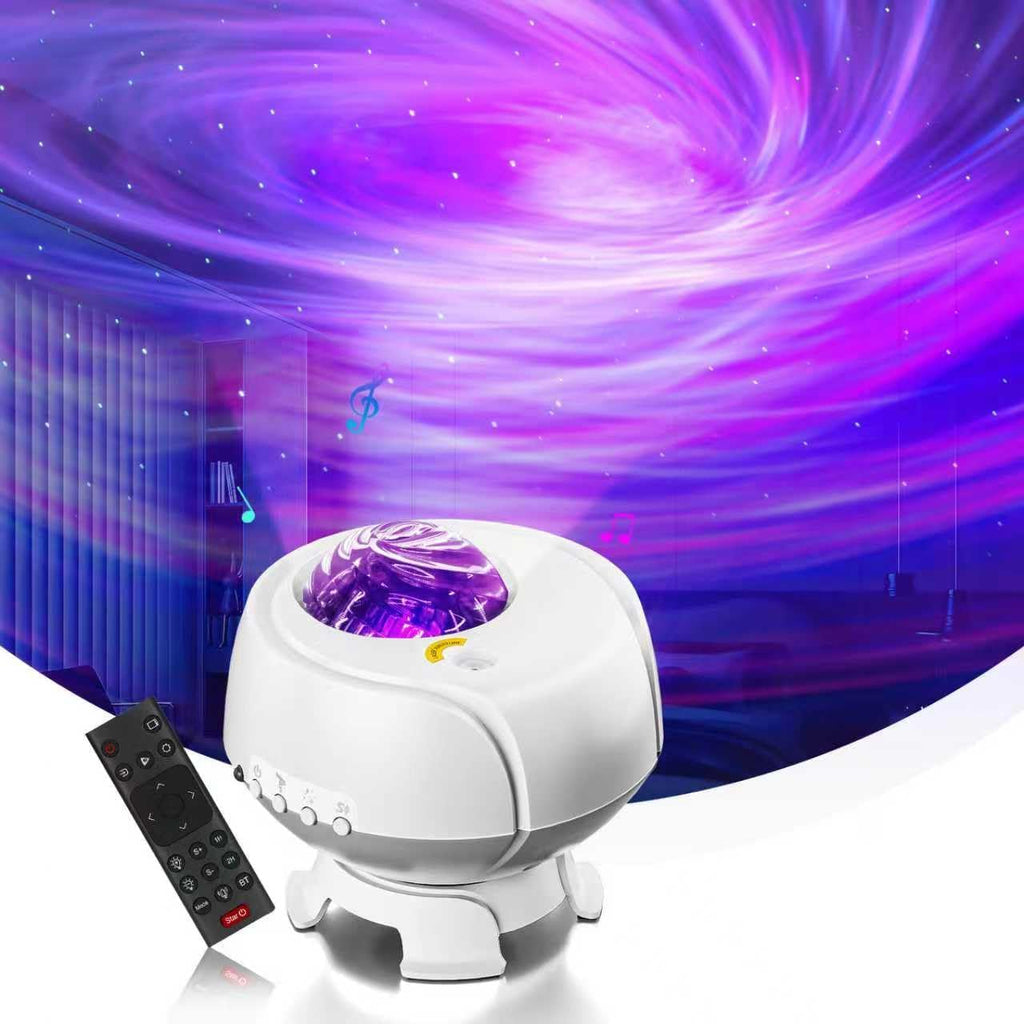 Larger Coverage Area Galaxy Projector,with Changing Galaxy Shapes Star Projector,Night Light with Bluetooth Speaker,White Noise,Gifts for Kids,Adults,Christmas,Birthday(White)