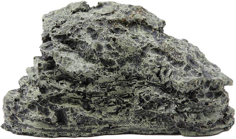 Reptile Hideout Cave,Resin Rock Hides Habitat Decor Fish Tank Decorations Shelter Tortoise Basking Terrace Pet Terrarium Nest Decoration for Gecko,Spiders,Frogs,Fish,Turtles and Hermit Crabs