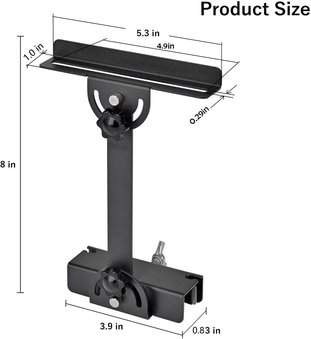 Aquarium Light Riser & Holder - Adjustable Clamp Kit (2pcs), Max 0.83" Glass+Trim, Fits ≤4.9" Wide Lights on Lidless Tanks (Large)