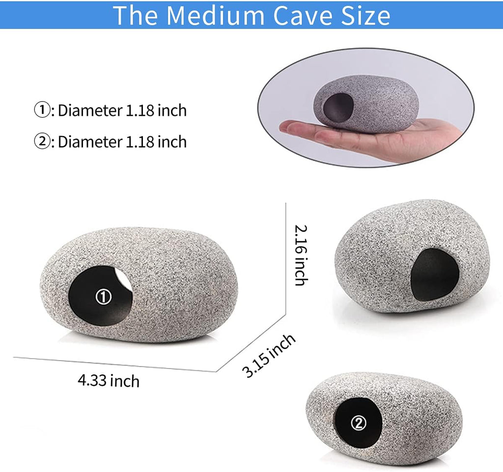 Aquarium Hideaway Rock Cave for Aquatic Pets to Breed, Play and Rest, Stackable Aquarium Cichlid Cave, Betta Hideout and House, Safe and Non-Toxic Ceramic Fish Tank Decorations