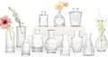 Bud Vases Set of 12,Glass Bud Vases in Bulk,Small Flower Vases for Centerpieces,Mini Vintage Vase for Wedding, Home Table Decor,Christmas,Party Decoration,Clear