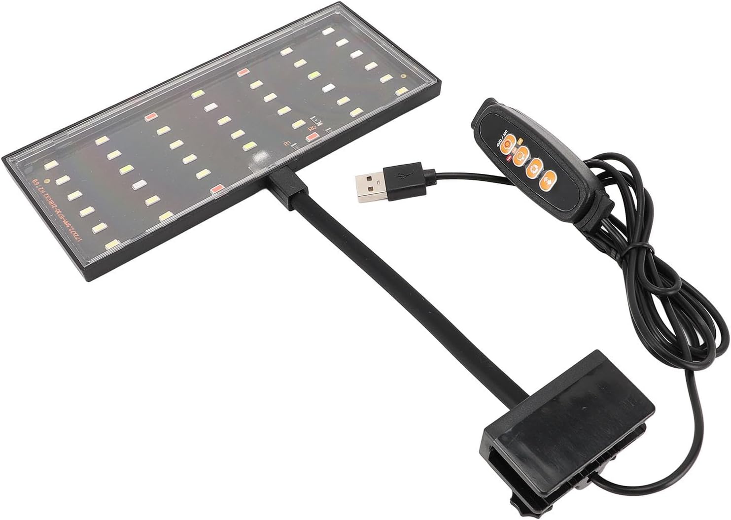 BAFOVY Clip On Aquarium Light, Fish Clip On USB Powered LED Dimmable 10 Speed Brightness Timing Control Fish Clamp Light for Home Indoor