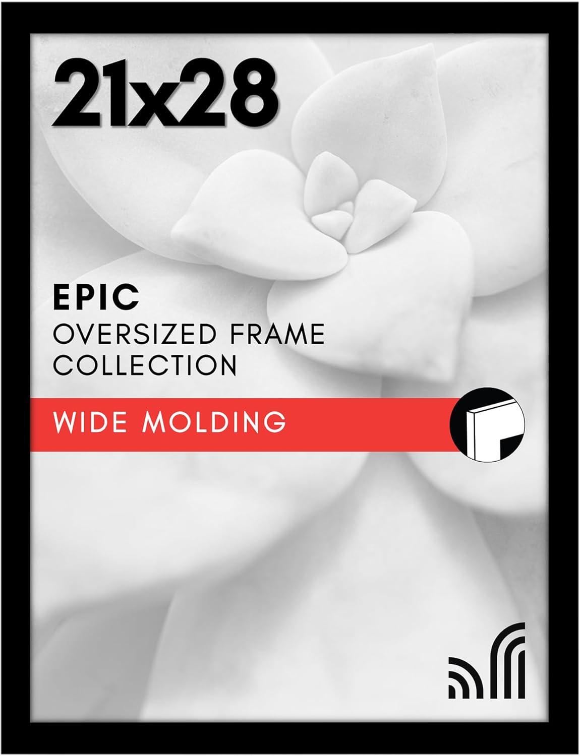Americanflat 21x28 Poster Frame with Polished Plexiglass - Black Picture Frame - Wide Photo Frames Made of Engineered Wood for Vertical or Horizontal Wall Display - Epic Collection - Black