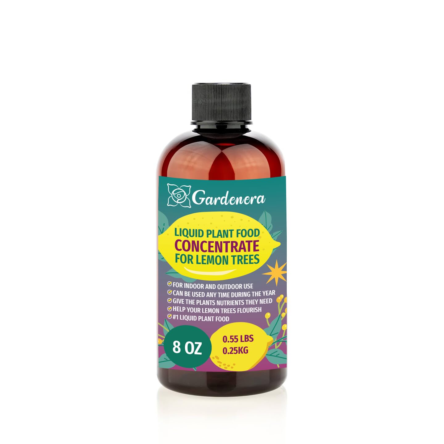 Gardenera Plant Growth Superfood for Lemon Trees with 18 Essential Vitamins & Minerals - Organic Plant Food Fertilizer - Micro-Fungi and Bio-Organisms for Lemon Tree Care & Growth Enhancement - 8oz