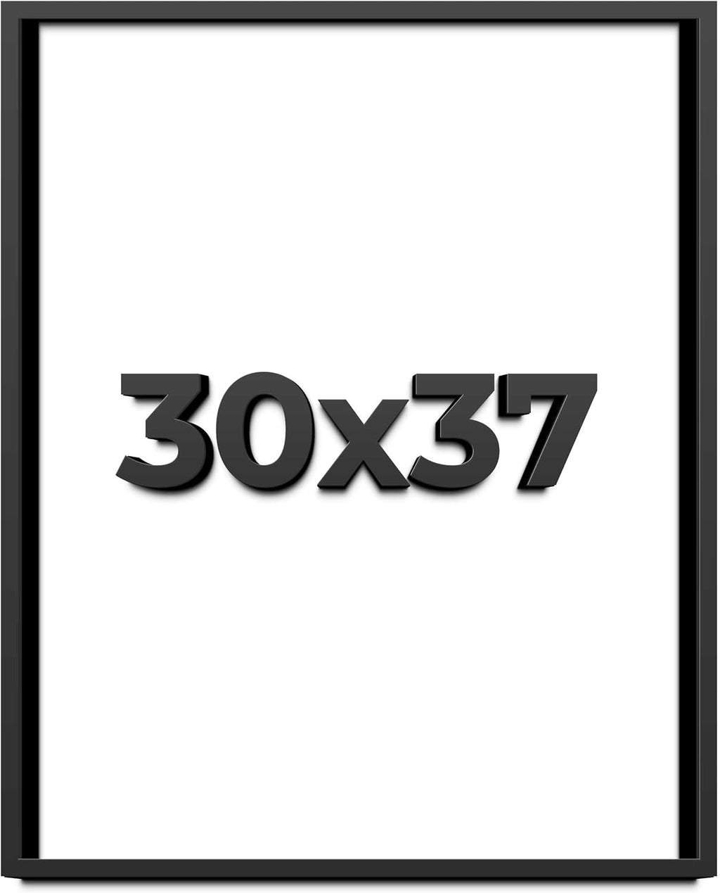 30x37 Shadow Box Frame Black | 1 Inch Deep Solid Wood Shadowbox Display Frame | UV Resistant Acrylic Plexiglass, Acid Free Backing, and Hanging Hardware | Dugan Picture Frame Style
