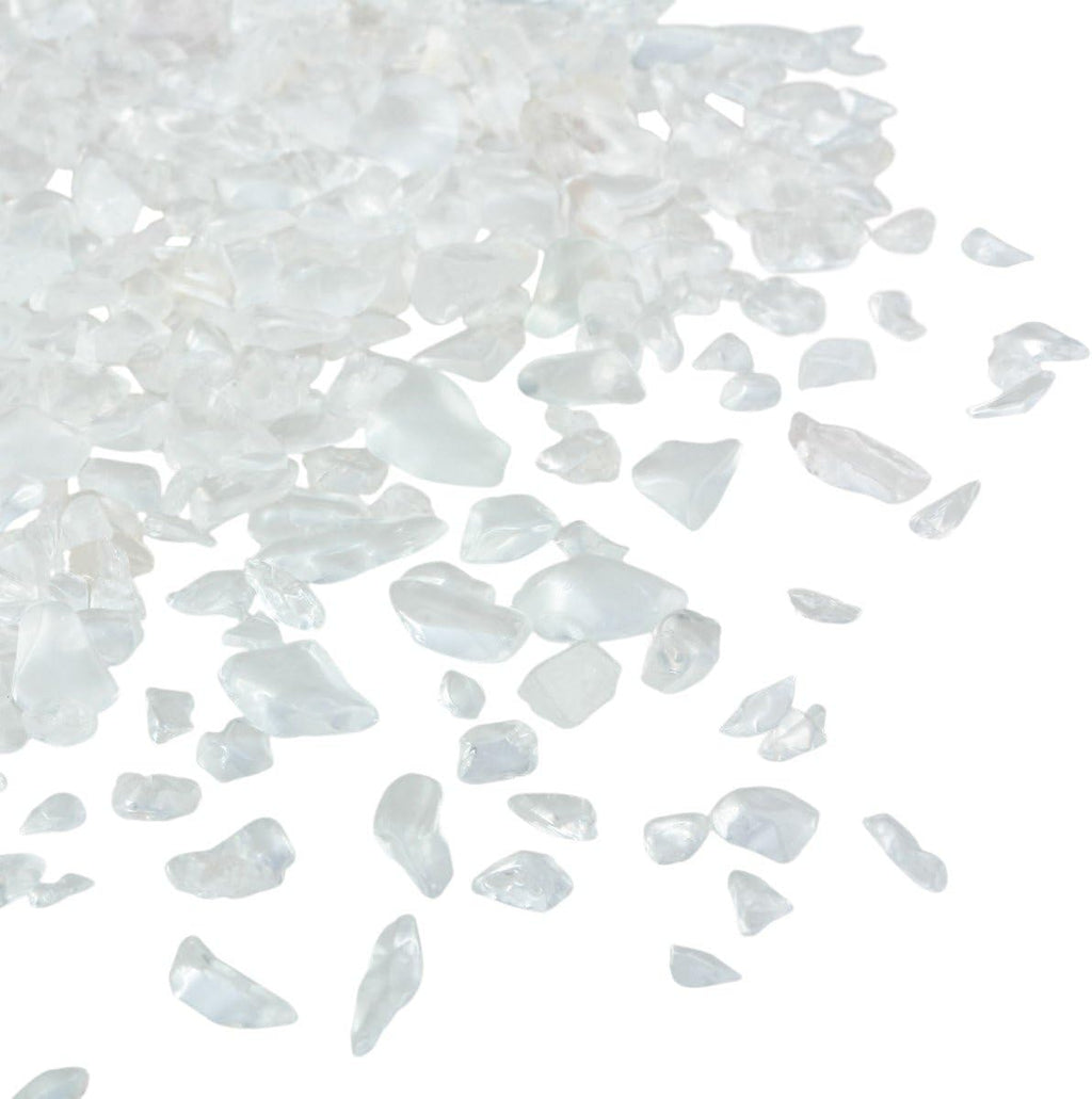 SUNYIK Rock Quartz Tumbled Chips Stone Crushed Crystal Quartz Pieces Irregular Shaped Stones 1pound(about 460 gram)