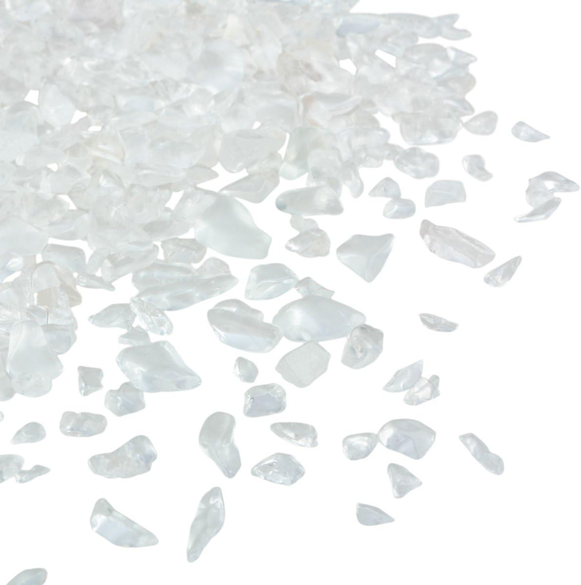 SUNYIK Amethyst/Rock Quartz Tumbled Chips Crystal Crushed Pieces Irregular Shaped 1pound(About 460 gram)