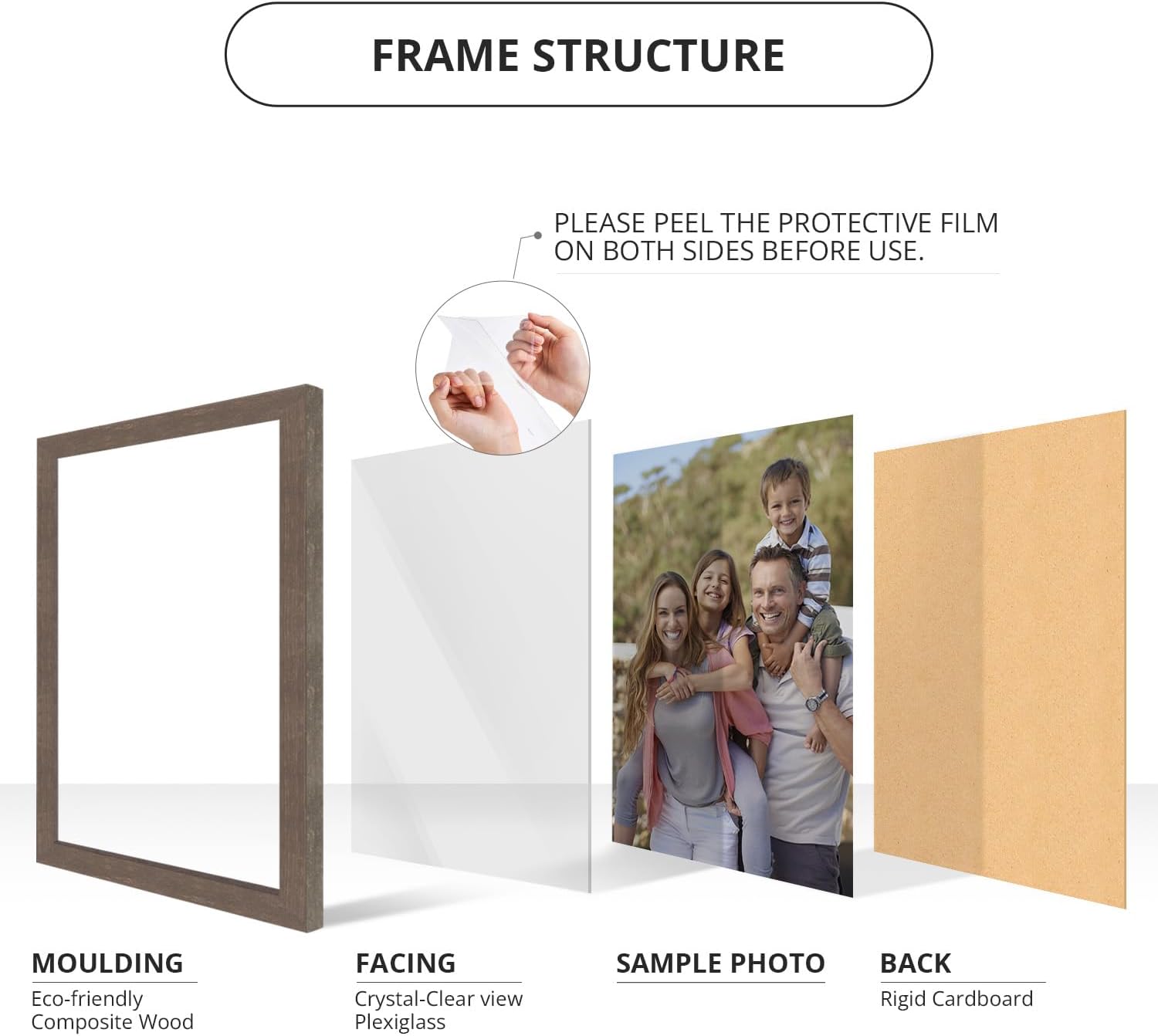 wallsthatspeak 9x11 Brown American Barn Picture Frame for Puzzles Posters Photos or Artwork