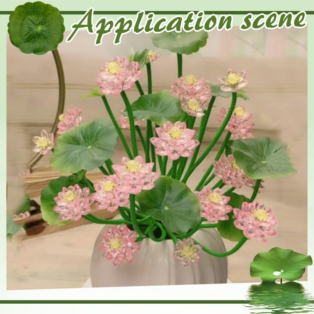 30PCS Artificial Water Lily Leaves,Small Realistic Floating Water Lily Pads, Pond Plant Lotus Leaves Suitable for Fish Tank,Terraces,Pool,Aquarium Decoration(2.32inch)