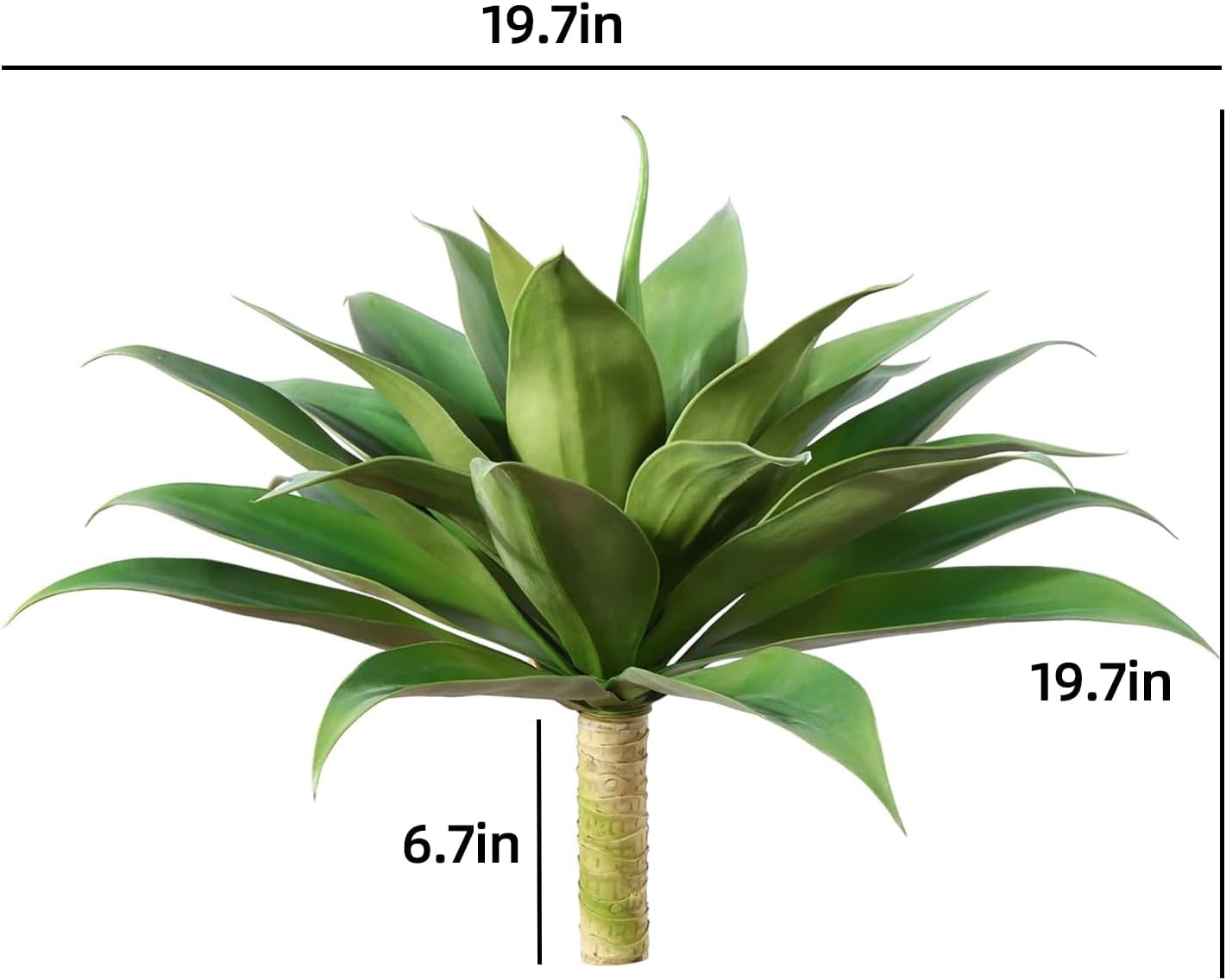 CXGS Artificial Agave Plant Large Fake Plants 2 Pack 22 Inch Faux Plants UV Resistant Agaves Greenery for Home Indoor and Outdoor Decor