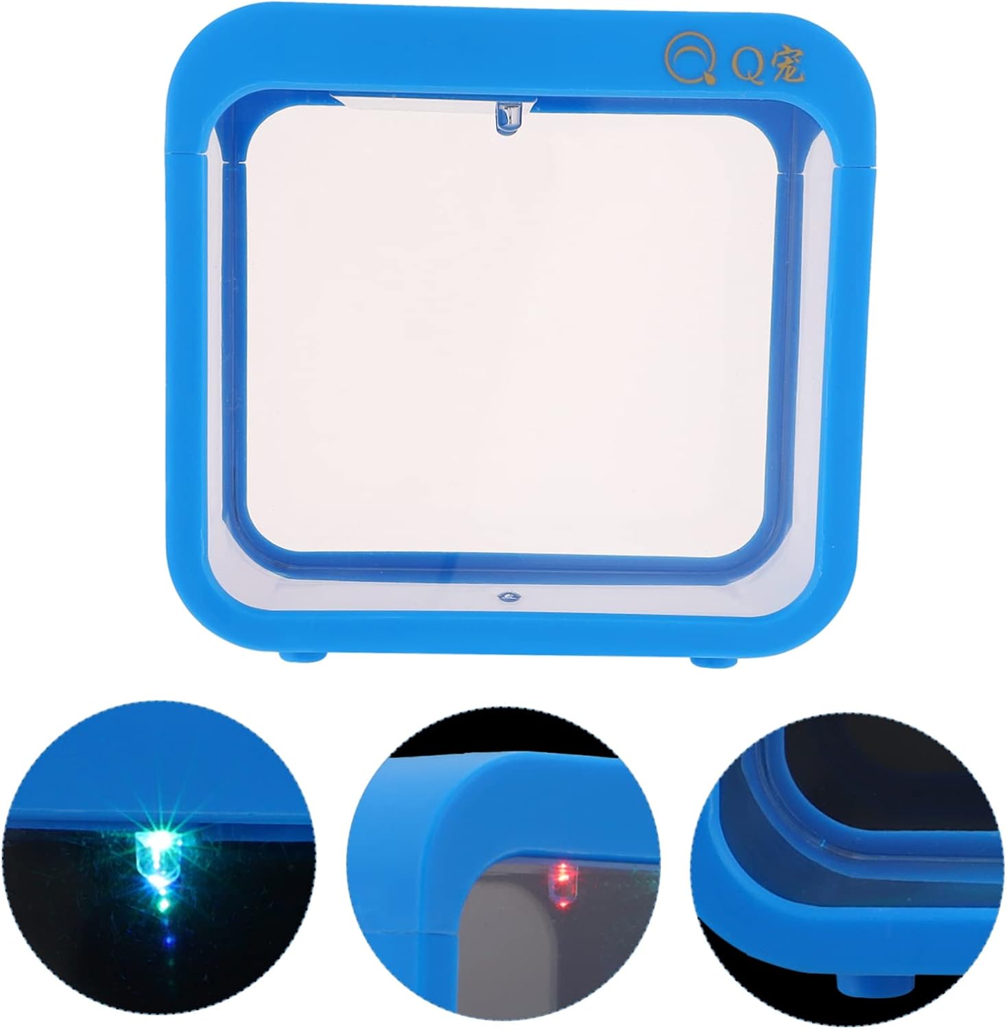 Transparent Mini Fish Tank with Led Light Creative Betta Fish Bowl for Desktop Decor Small Aquarium for Home Office Bedroom Easy to Clean and Detachable Betta Tank with 5 Color Changing Lights