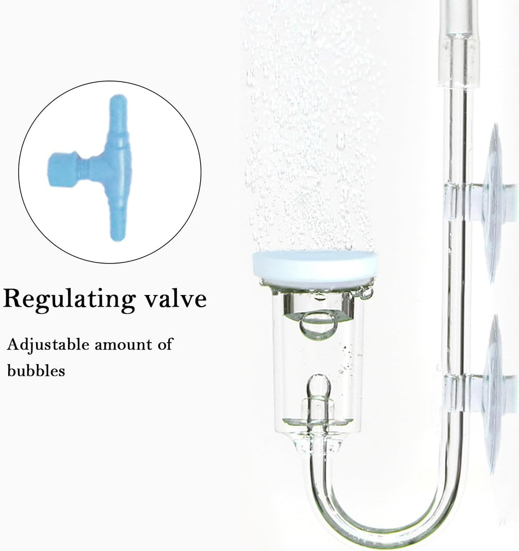 Aquarium Air Stone, Bubbler for Aquarium Fish Tank, High Dissolved Oxygen Diffuser Bubbler with 1 Check Valve, 2 Suction Cup for Aquarium (1 Inch)