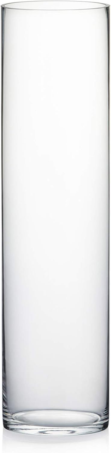 WGV Cylinder Vase, Width 6", Height 24", Clear Tall Glass Container Terrarium Candle Holder for Wedding Centerpiece, Party Event, Home Office Decor, 1 Piece