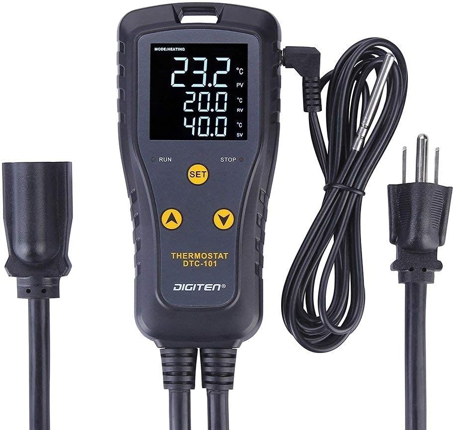 Digital Temperature Controller Simple Stage Thermostat Outlet Heating & Cooling Mode for Chest Freezer Refrigerator Homebrew Fermenter Greenhouse 110V 10A 1100W