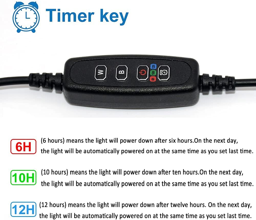 Fish Tank Clip on Light, VARMHUS RGB Clamp Aquarium Light Fish and Plant Aquarium Lighting with Timer Dimmer for Sunrise and Sunset (7W)