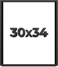 30x34 Shadow Box Frame Black | 1 Inch Deep Solid Wood Shadowbox Display Frame | UV Resistant Acrylic Plexiglass, Acid Free Backing, and Hanging Hardware | Dugan Picture Frame Style