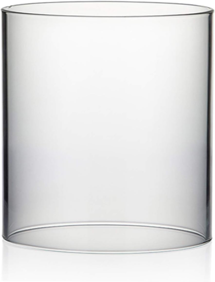 WGVI Hurricane Candle Holder Sleeve, Wide 5.5", Height 6", Clear Glass Cylinder Candleholder, Chimney Tube, Open Ended Candle Shade, 1 Piece