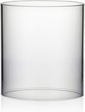 WGVI Hurricane Candle Holder Sleeve, Wide 5.5", Height 6", Clear Glass Cylinder Candleholder, Chimney Tube, Open Ended Candle Shade, 1 Piece