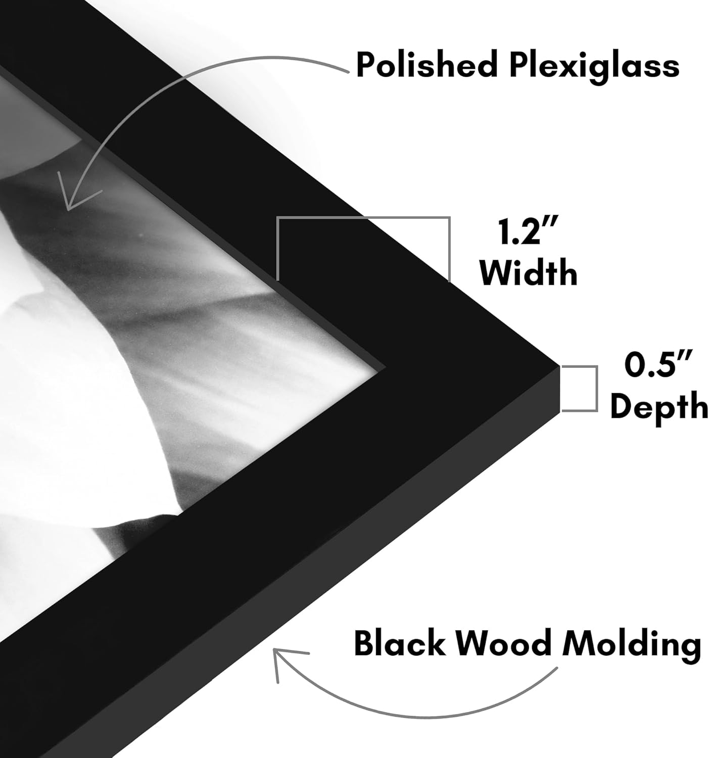Americanflat 20x27 Picture Frame with Polished Plexiglass - Black Picture Frame - Wide Photo Frames Made of Engineered Wood for Vertical or Horizontal Wall Display - Epic Collection - Black