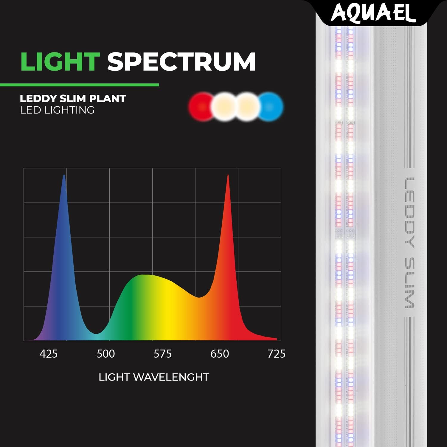 Aquael Leddy Slim Plant Premium Aquarium Light (White, 10W 20"-27.5")