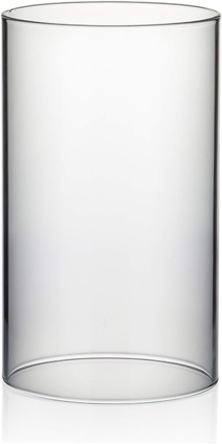 WGVI Hurricane Candle Holder Sleeve, Wide 3.5", Height 6", Clear Glass Cylinder Candleholder, Chimney Tube, Open Ended Candle Shade, 1 Piece
