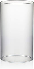 WGVI Hurricane Candle Holder Sleeve, Wide 3.5", Height 6", Clear Glass Cylinder Candleholder, Chimney Tube, Open Ended Candle Shade, 1 Piece