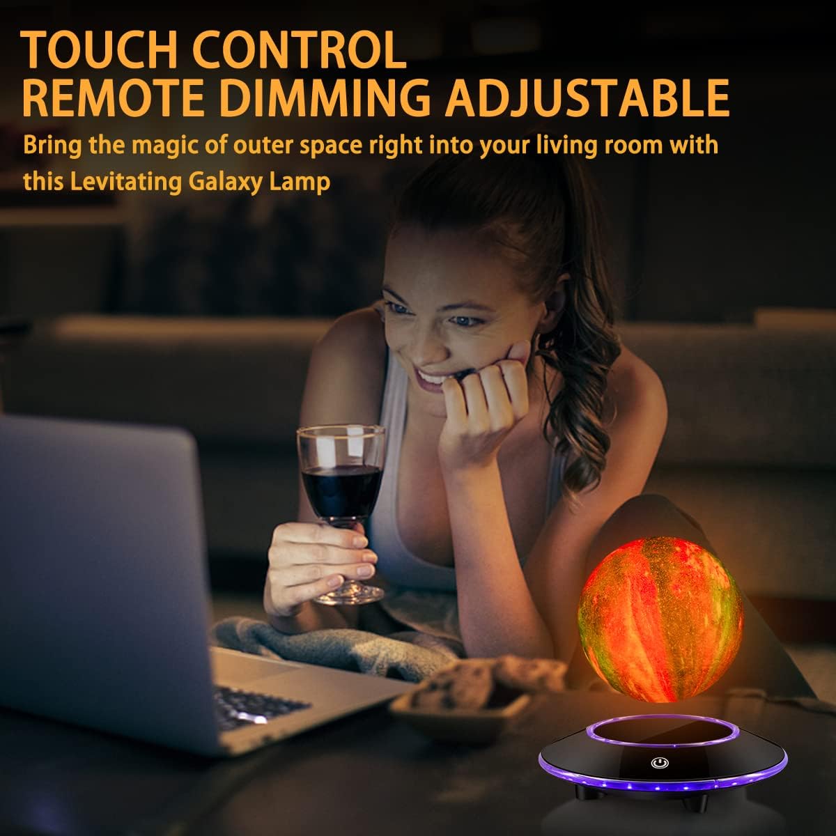 VGAzer Lunar Motion LED Levitating Moon Lamp, 3D Illusion Night Light with Remote Control, Dimmable 16 Colors Lights for Kids Adults (16 Colors Galaxy Moon)