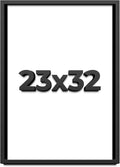23x32 Shadow Box Frame Black | 1 Inch Deep Solid Wood Shadowbox Display Frame | UV Resistant Acrylic Plexiglass, Acid Free Backing, and Hanging Hardware | Dugan Picture Frame Style