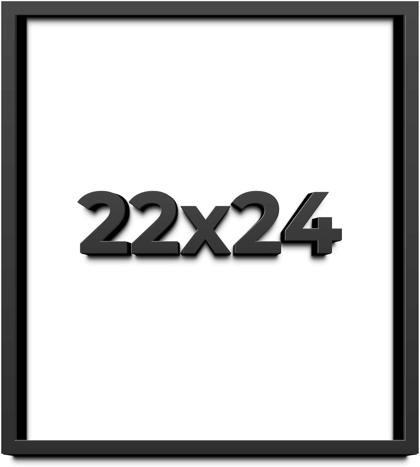 22x24 Shadow Box Frame Black | 1 Inch Deep Solid Wood Shadowbox Display Frame | UV Resistant Acrylic Plexiglass, Acid Free Backing, and Hanging Hardware | Dugan Picture Frame Style