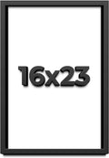 16x23 Shadow Box Frame Black | 1 Inch Deep Solid Wood Shadowbox Display Frame | UV Resistant Acrylic Plexiglass, Acid Free Backing, and Hanging Hardware | Dugan Picture Frame Style