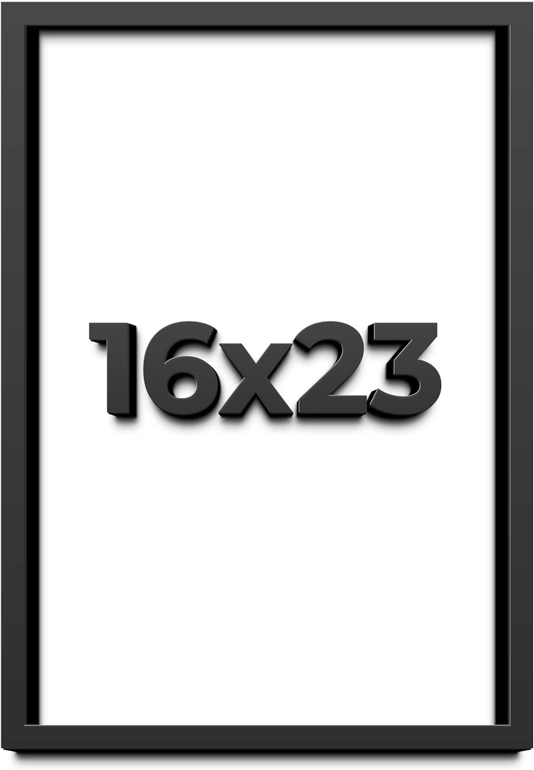 16x23 Shadow Box Frame Black | 1 Inch Deep Solid Wood Shadowbox Display Frame | UV Resistant Acrylic Plexiglass, Acid Free Backing, and Hanging Hardware | Dugan Picture Frame Style