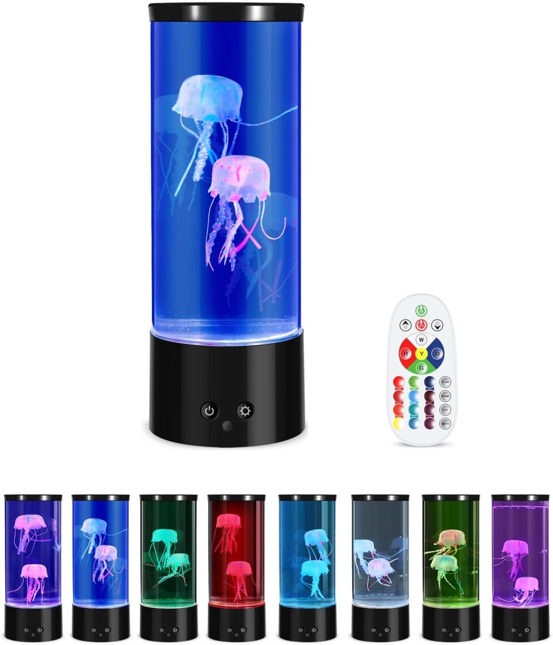 PEN&H Jellyfish Lamp,LED Jelly Fish Tank Lights,Sleep Aid Night Light -7 Color Changing LED Jellyfish Aquarium Mood Lamp for Home Office Desktop Decoration