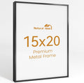 15x20 Aluminum Metal Picture Frame,Tempered Glass Black Photo Frame 15x20 for Family Photo,Posters,Art,Document to Wall Mount Horizontally or Vertically