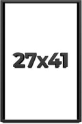27x41 Shadow Box Frame Black | 1 Inch Deep Solid Wood Shadowbox Display Frame | UV Resistant Acrylic Plexiglass, Acid Free Backing, and Hanging Hardware | Dugan Picture Frame Style