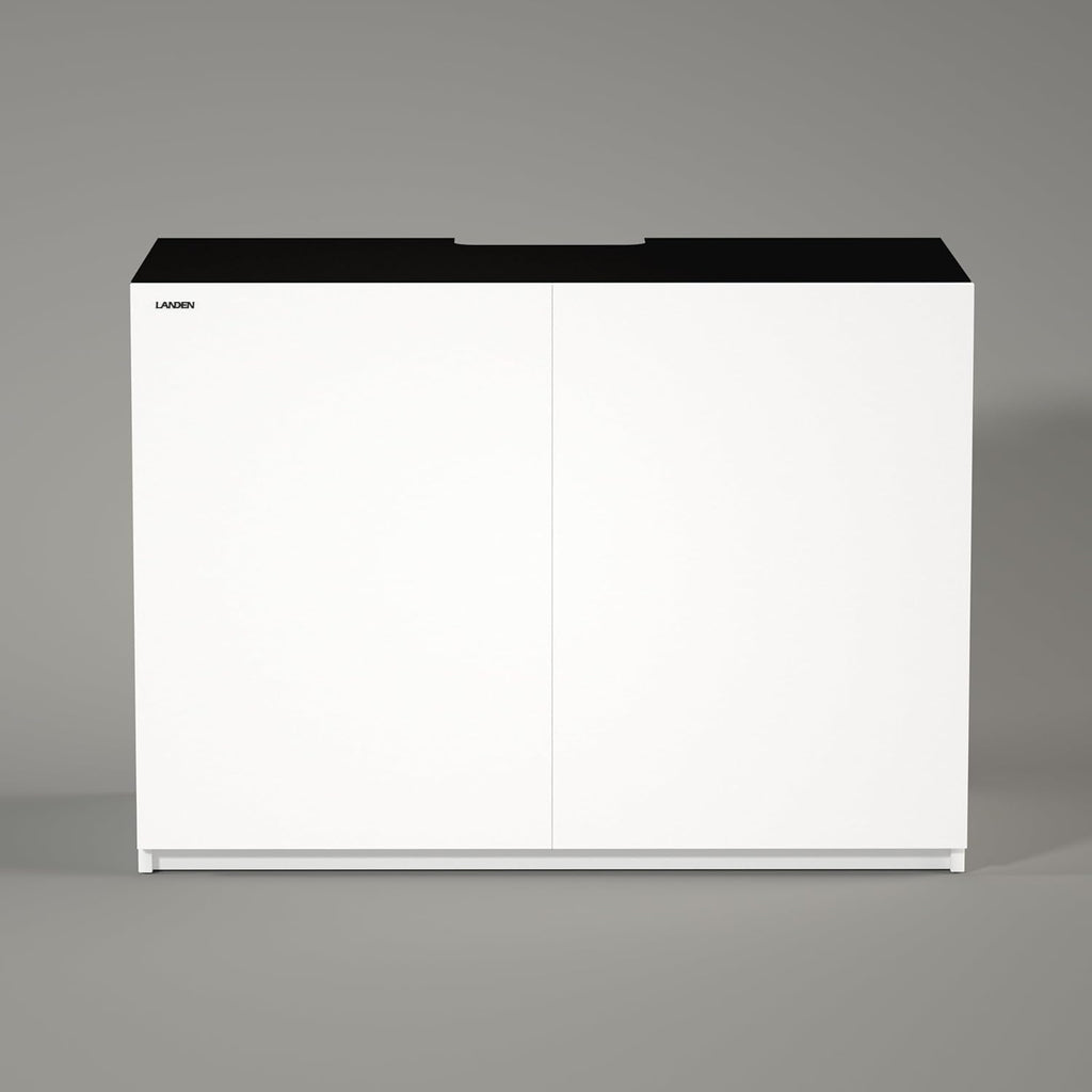 LANDEN Aquarium Wooden Stand and Cabinet for up to 105 Gal Tank, Fish Reptile Sea Salt WaterTank Stand, Nano Foam Leveling Mat Included, W47.2xD23.6xH31.5 in, Wooden Matte White Painted(Stand Only)