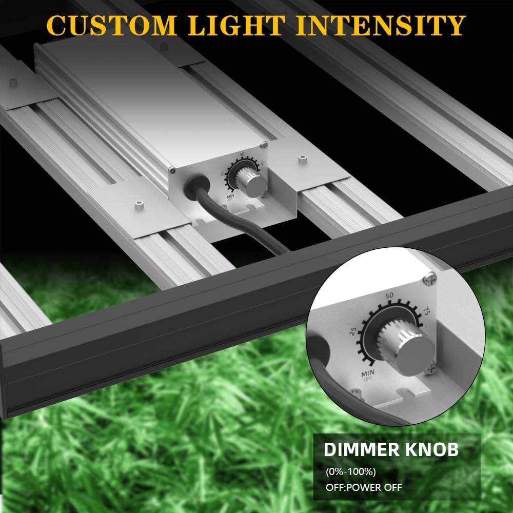 CANAGROW CG1200 LED Grow Light for Indoor Plants 2x2ft Coverage with High Yield Diodes, Sunlike Full Spectrum Dimmable Growing Lamps for Hydroponic Indoor Seeding Veg Bloom Greenhouse(Black)