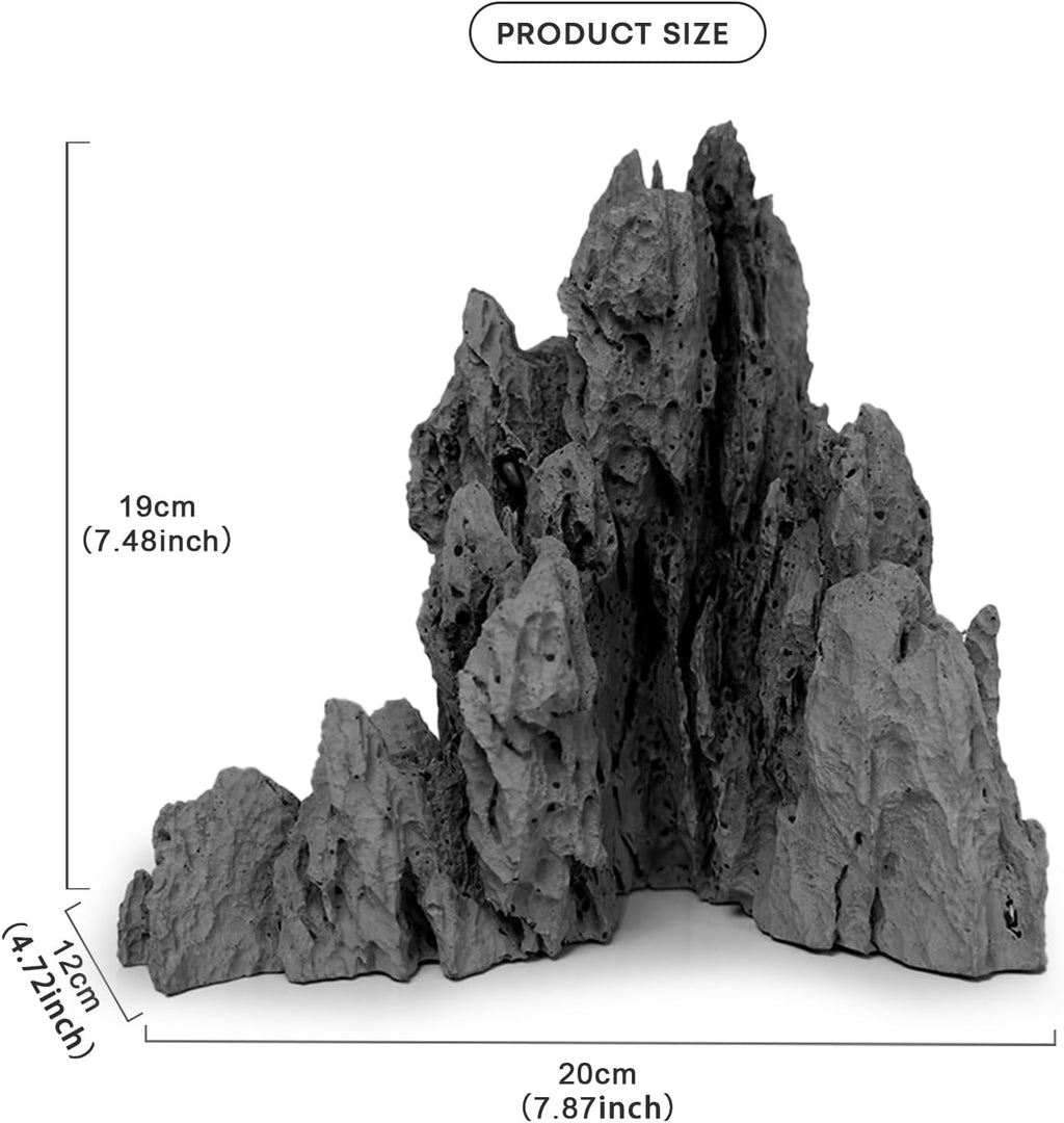 FZONE Resin Seiryu Stone Model Ph-Neutral Aquarium Rocks for aquascaping, Micro-Landscapes