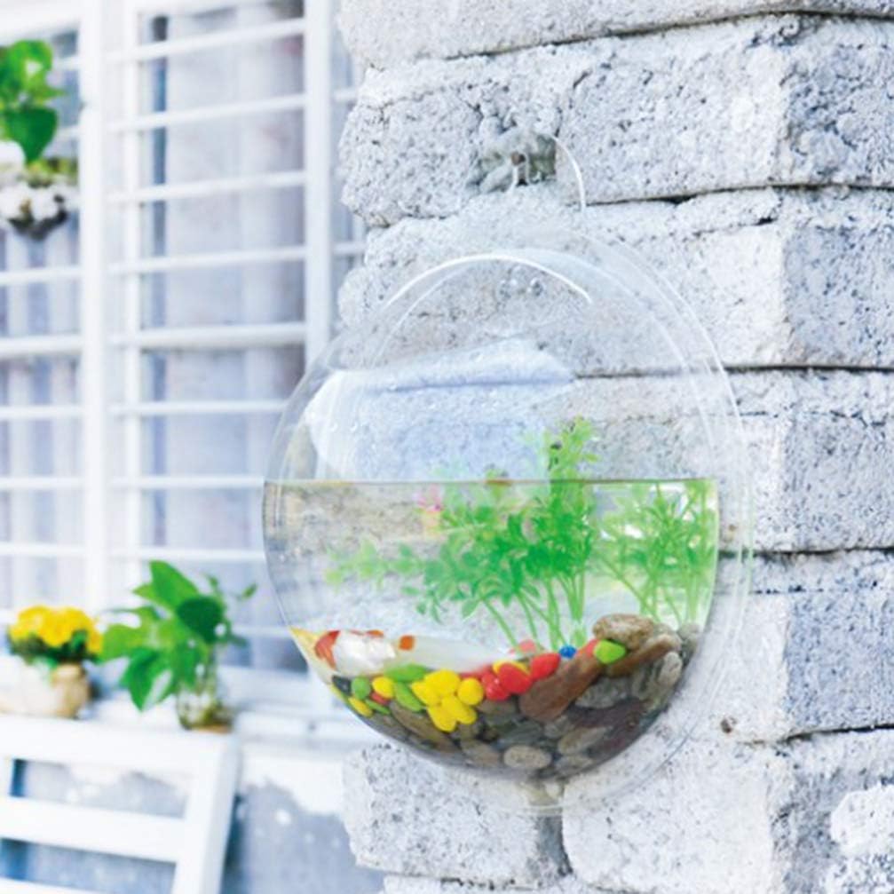 Alipis Fish Tank Wall Mounted Acrylic Fish Bowl Fish Bubble Betta Fish Tank, Wall Hanging Plant Terrarium Hydroponic Pot for Air Plant Aq