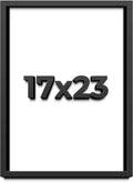 17x23 Shadow Box Frame Black | 1 Inch Deep Solid Wood Shadowbox Display Frame | UV Resistant Acrylic Plexiglass, Acid Free Backing, and Hanging Hardware | Dugan Picture Frame Style