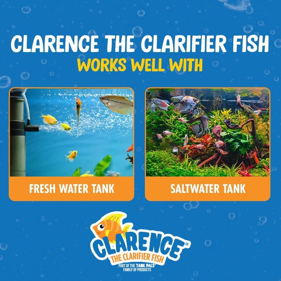 Aquarium Water Clarifier | Clear Cloudy Fish Tank Water Treatment, Safe for Freshwater & Saltwater Fish and Plants - Orange, 2 Pack